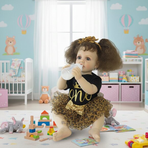 55 cm Babylistic Soft Silicone Vinyl Reborn Doll with rooted hair, eyes, nails - Picture 7 of 10